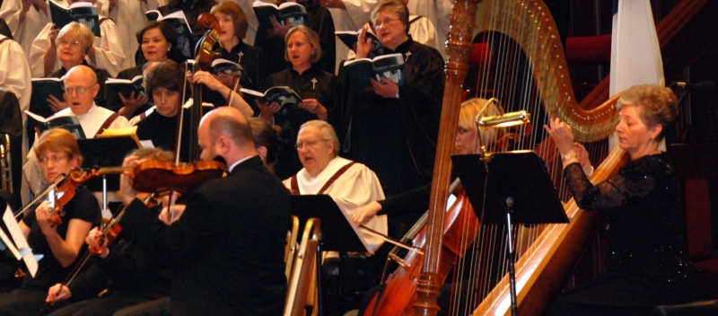 Alabama orchestral harpist playing in concert.